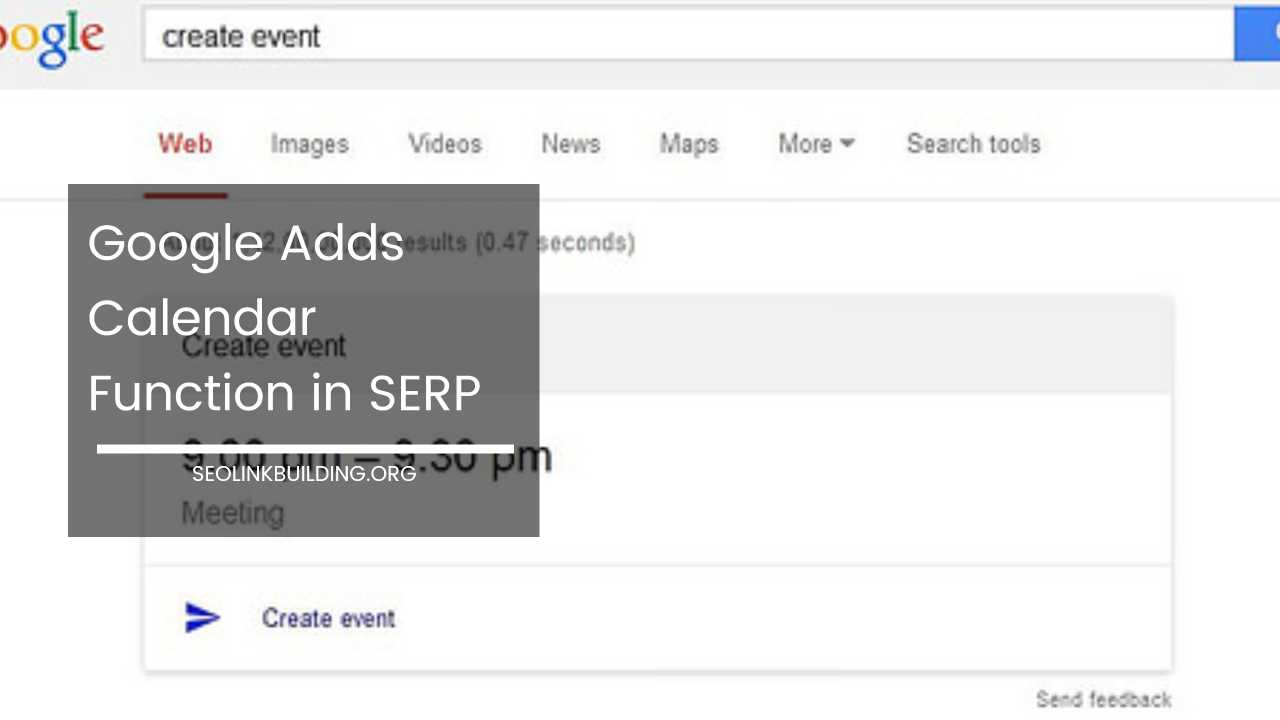 Google Adds Calendar Function in SERP